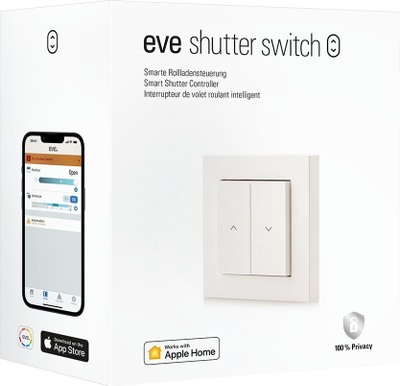 Kontrollues për roleta Eve Shutter Switch, Thread, për shtëpi smart, i bardhë
