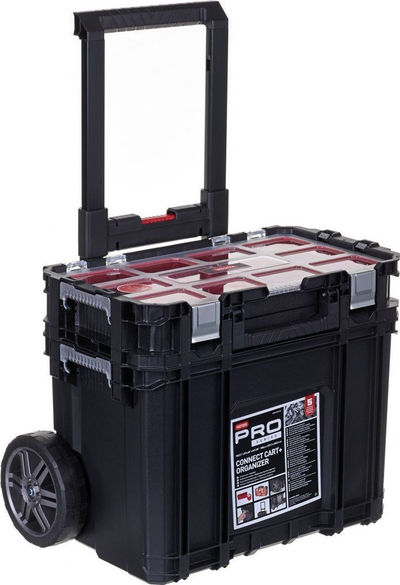 Karrocë veglash Keter Connect Cart Plus, organizuese me ndarje, me rrota gome, e zezë