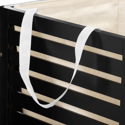 Shportë rrobash Black Wooden Laundry Basket, 65L, prej druri, e zezë