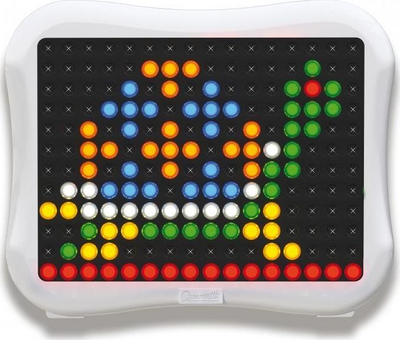 Lodër krijuese me drita Quercetti Peg Brite, 122 copa, LED, me shumë ngjyra