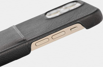 Kllëf telefoni Trunk Leather për iPhone 12 Pro Max, lëkurë, me xhep karte, ngjyrë e zezë