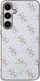 Mbulesë telefoni Guess 4G Triangle Metal Logo, lëkurë, për Samsung Galaxy S24 Plus, e bardhë