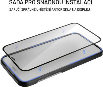 Xham mbrojtës FIXED Armor për Apple iPhone 14 Pro, me aplikues, i zi