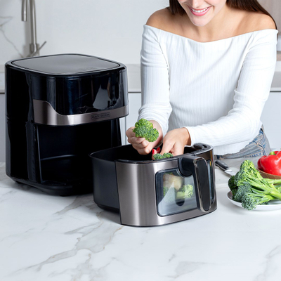 Fritezë Black+Decker BXAF6500E, kapacitet familjar, temperaturë e rregullueshme, e bardhë