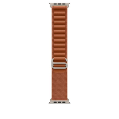 Apple Watch 49mm Loop, Terra Cotta Alpine Loop, Small, Natural Titanium Finish