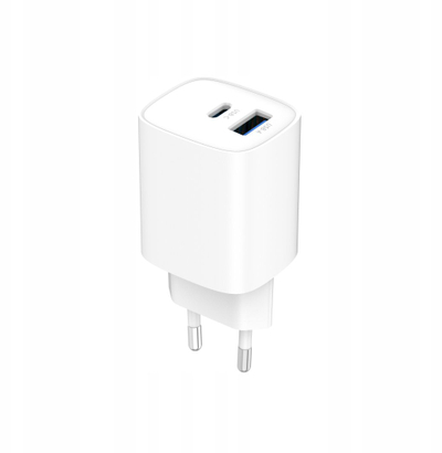 Karikues Rrjeti GaN ART AZ-U30W2A, PD/QC 4.0, 30W, USB-C + USB-A, i bardhë