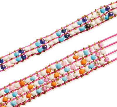 Set kreativ SES Creative 14745 Glass Beads Bracelets, tezgjah druri, për kalamaj 6+, shumëngjyrësh