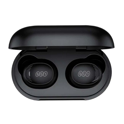 Kufje wireless in ear QCY T27, Bluetooth 5.3, me kuti karikimi 380mAh, të zeza