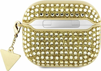 Këllëf Guess Hardcase për Apple AirPods 3, Rhinestone Triangle, gold