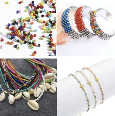 Set rruaza për byzylykë Crystal Tec 20371, 10000 copë, me gërma dhe zemra, shumëngjyrësh