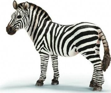 Figurinë lodër zebra, femër, plastike, bardh e zi