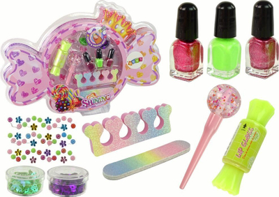 Set makeup-i dhe zbukurim thonjsh Leantoys Candy, lodër për kalamoj, shumëngjyrësh
