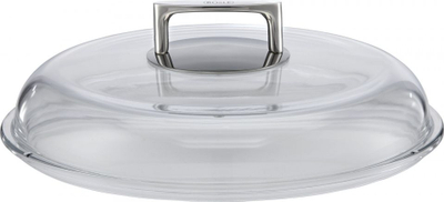 Kapak tigan Rösle Silence, 33.5 x 10.1 cm, xham borosilikat dhe inoks, transparent