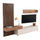 Set mobilje TV Dort HM18076.01, melaminë 249.5cm, me rafte muri, sonoma e bardhë