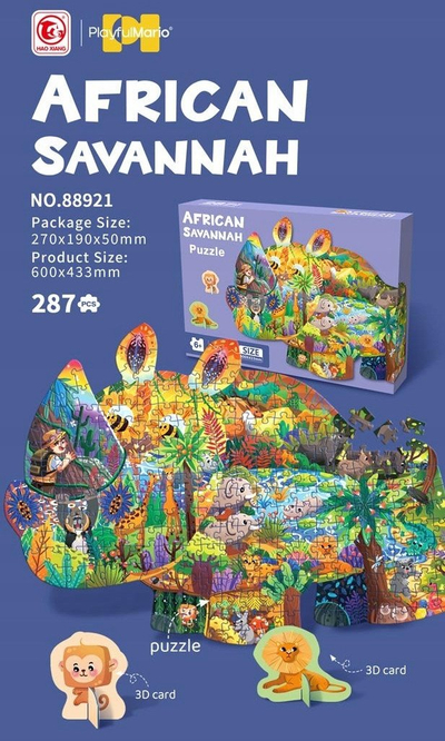Set puzzles Ramiz Safari, 287 pjesë, për fëmijë, shumëngjyrësh