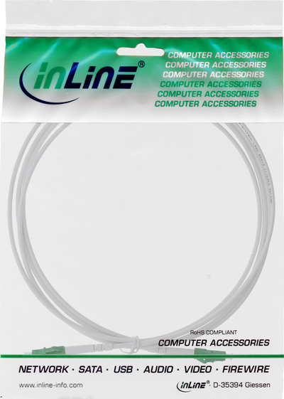 Kabllo optike InLine Fiber Optic Simplex, OS2 9/125µm, 25m, e verdhë