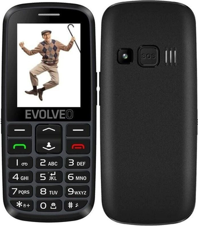Телефон за постари лица EVOLVEO EasyPhone EG, екран 2.4", SOS копче, црн