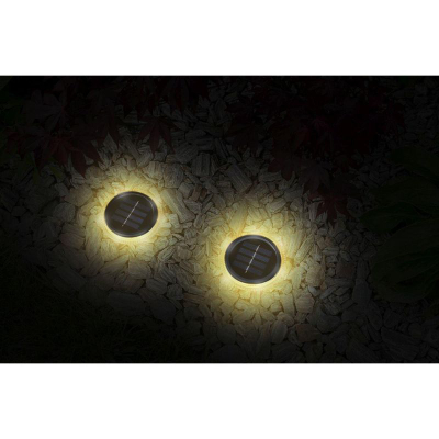 Llambë dielli për kopsht Disc, set me 2 copë, IP44, 11.2 cm, e zezë