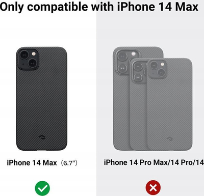 Mbrojtëse telefoni Pitaka MagEZ 3 600D, për iPhone 14 Plus, kompatibile MagSafe, e zezë gri