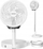 Ventilator portativ Aigostar Paula, palosës me këmbë deri 1 m, USB‑C, me unazë LED, i bardhë