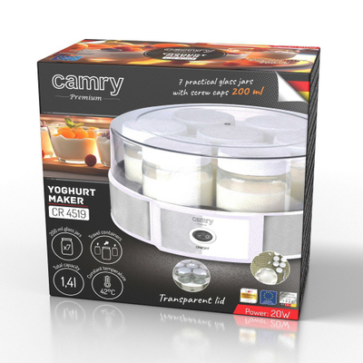 Aparat për jogurt Camry CR 4519, 20W, 1.4L, i bardhë