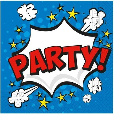 Peceta letre GoDan Boom Party, 20 copë, 33 x 33 cm, shumëngjyrëshe