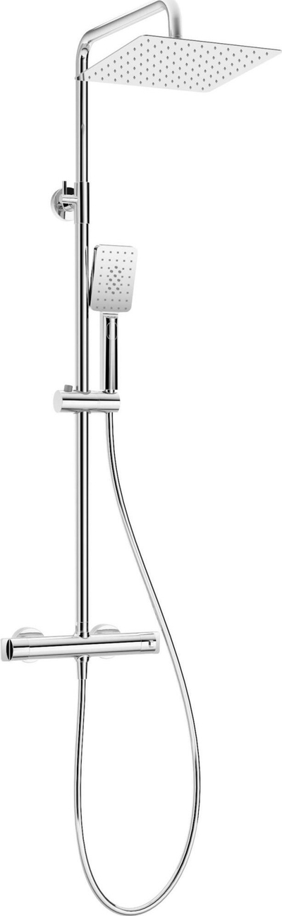 Set dushi Deante me kokë dushi termostatike, çelik inox, krom me shkëlqim