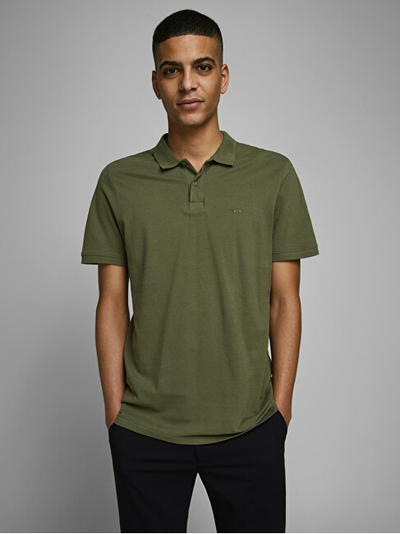 Maicë polo Jack&Jones JJEBASIC Slim Fit, e gjelbër