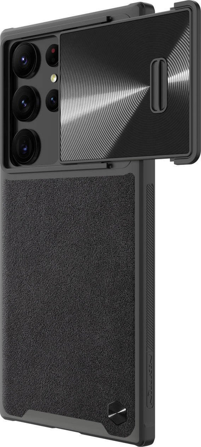 Futrollë NILLKIN për Samsung Galaxy S23 Ultra, kapak rrëshqitës kamere, najlon me teksturë, e zezë