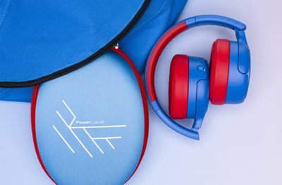 Kufje Bluetooth PowerLocus Tiger, ANC, për fëmijë, blu e kuqe