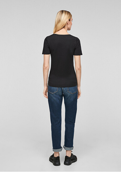Маица S.Oliver Slim Fit, црна, 04.899.32.7187 .9999