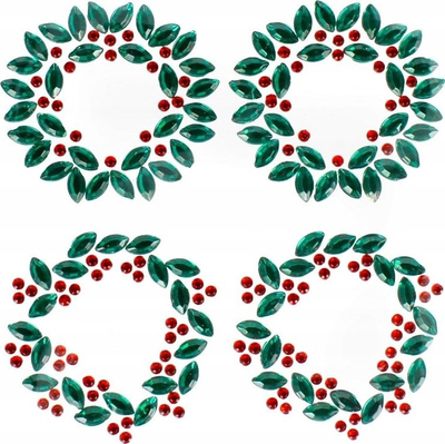 Ornamente ngjitëse Craft with Fun Christmas Crystals, për Krishtlindje, me shumë ngjyra