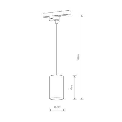 Llambë varëse për shina Nowodvorski Profile Bit 8823, GU10 ES111 75W, 150cm, e zezë