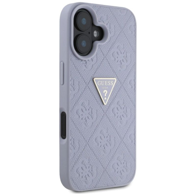 Kllëf telefoni Guess Metal Logo për iPhone 16, TPU, motiv 4G, vjollcë