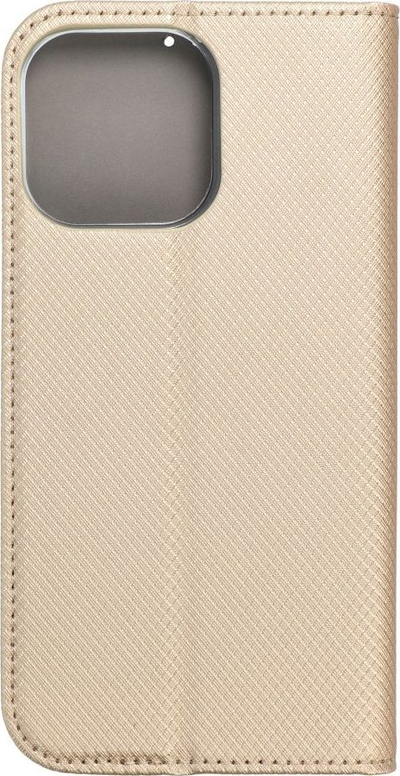 Mbulesë libri OEM Kabura Smart Case për iPhone 14 Pro Max, me magnet, xhep për karta, ngjyrë ari