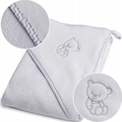 Mbulesë banje për bebe Bocioland, 100% pambuk, 80x80cm, gri