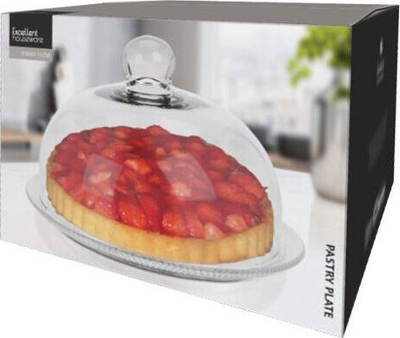 Pjatë servirje për tortë EXCELLENT KO-332100050, 31.5 cm, qelq i tejdukshëm