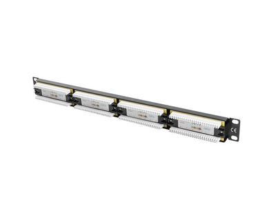 Patch panel Lanberg PPU6-1024-B, 24x RJ-45 Cat.6, 1U 19", i zi