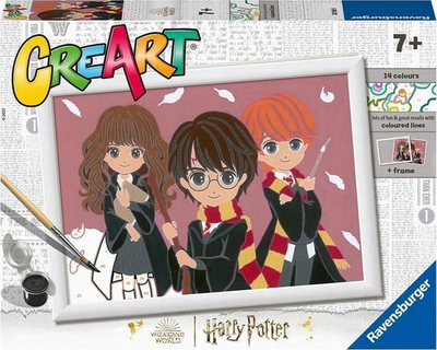 Set pikturimi me numra Ravensburger CreArt Harry Potter, 14 ngjyra, me kornizë