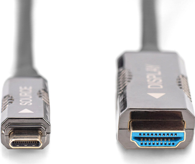 Kabllo USB Digitus AK-330150-200-S, USB-C në HDMI, 20 m, e zezë