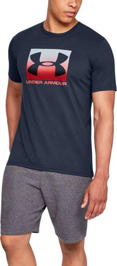 Bluzë sportive për burra Under Armour Boxed Sportstyle, me mëngë të shkurtra, madhësia L, blu navy