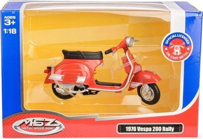 Макет скутер MSZ Vespa 200 Rally 1976, размер 1:18, црвен