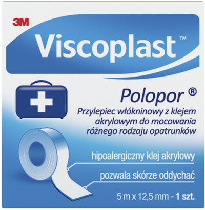 Руло фластер Viscoplast Polopor, 5m, 12.5mm, бел
