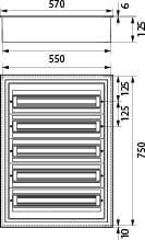 Bord shpërndarës modular Elektro-Plast DARP-120, 5x24 module, IP54, i bardhë