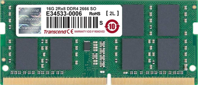 RAM për laptop Transcend 16GB DDR4 SoDIMM 2666MHz, jeshile