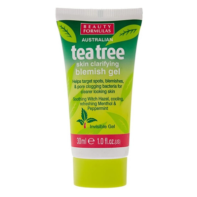Xhel për puçrra Beauty Formulas Tea Tree Skin Clarifying Blemish Gel, 30ml
