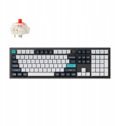 Tastierë mekanike Keychron Q6 Max Wireless, RGB, Gateron Jupiter Red, Carbon Black