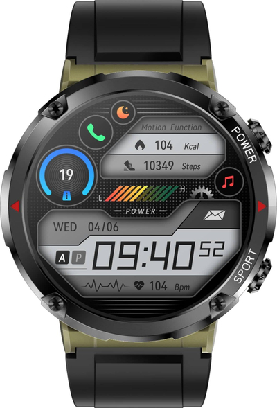 Ora inteligjente Gravity GT21-7, ekran 1.6" IPS, IP67, rrip silikoni i zi