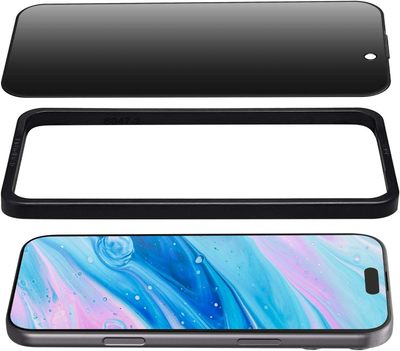 Foli mbrojtëse Laut PRIME GLS Privacy për iPhone 17, xham i kalit, filtër privatësie, e zezë