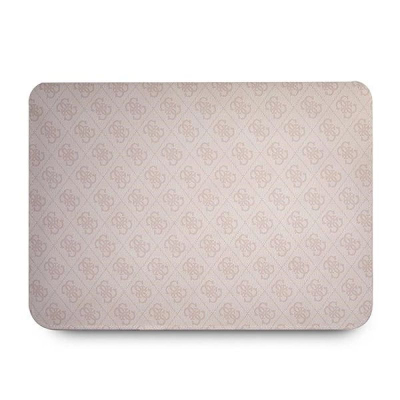 Mbulesë laptopi Guess 4G Saffiano, 13", lëkurë eco, rozë e çelët